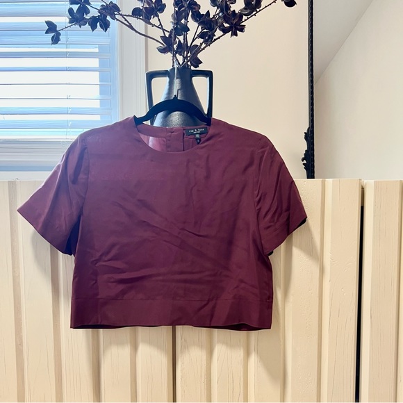 Rag and bone cropped silk tee - Picture 3 of 4